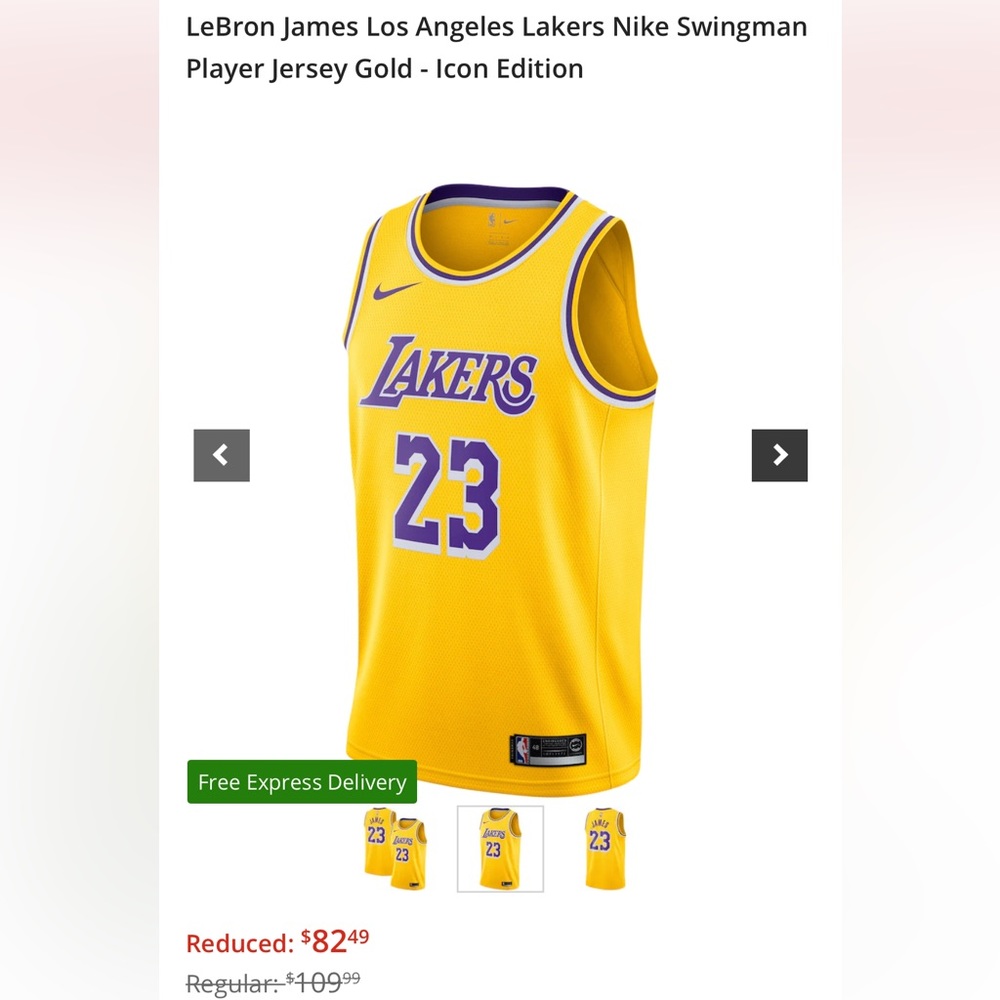 NEW Lakers Jersey with Tags